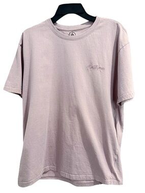 Volcom Embroidered Logo T Shirt Mens Large Dusty Pink Cotton Skate Surf Tee